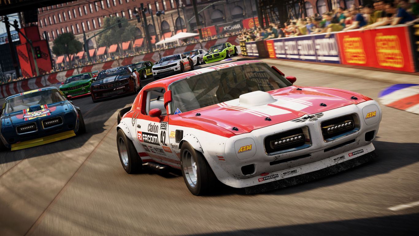 Raster 2019, Grid, Codemasters, Playstation 4, Xbox One. Wallpaper in 1366x768 Resolution