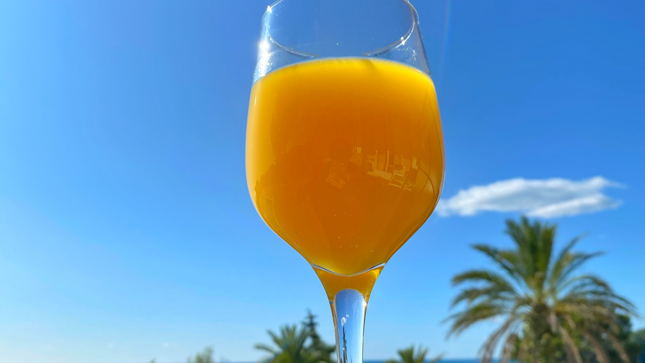 Bellini, Vino, Jugo, Copa de Vino, Líquido. Wallpaper in 1280x720 Resolution