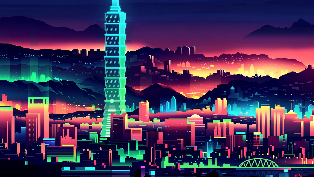 Weißer Betonturm Während Der Nacht. Wallpaper in 1280x720 Resolution