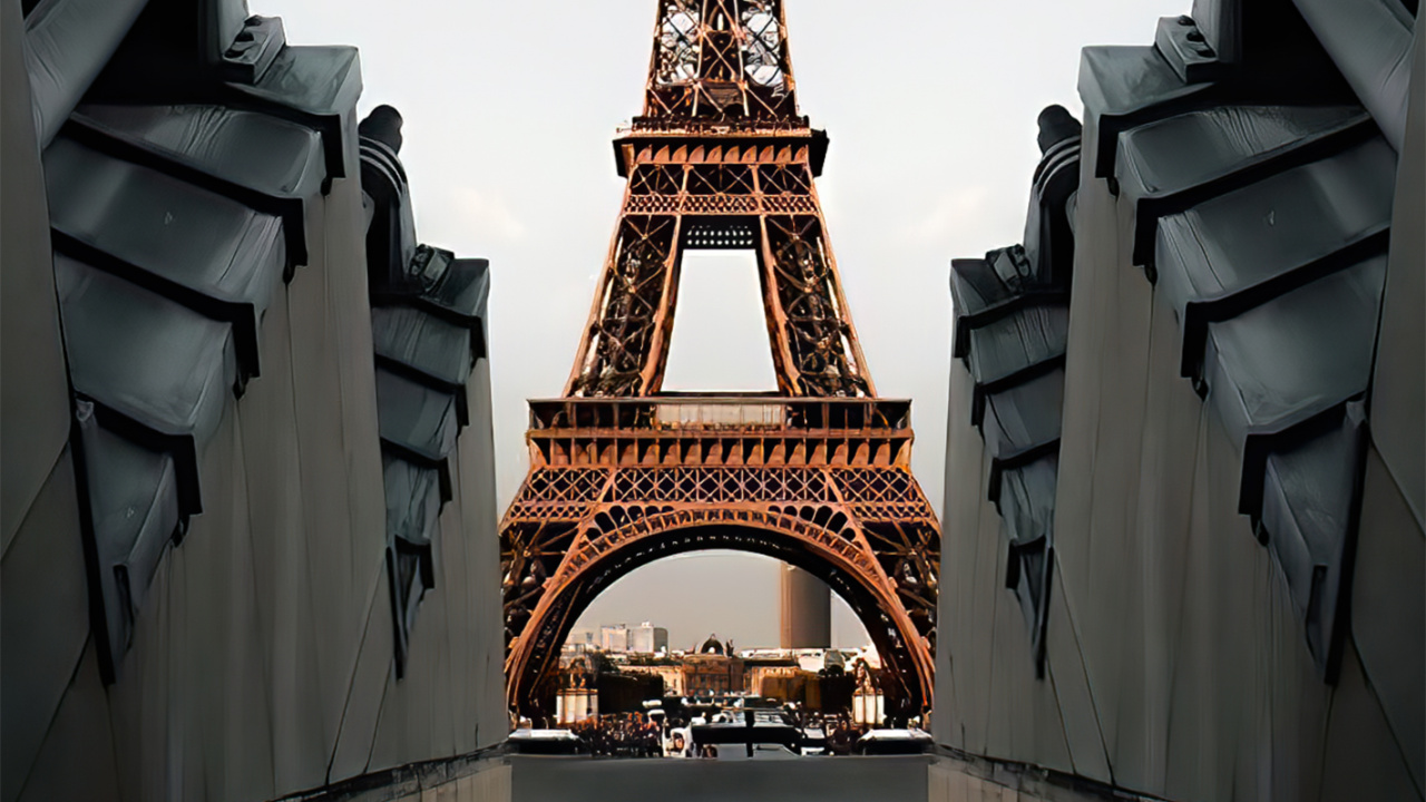 Torre, la Torre Eiffel, Diseño de Interiores, Naturaleza, Hito. Wallpaper in 1280x720 Resolution