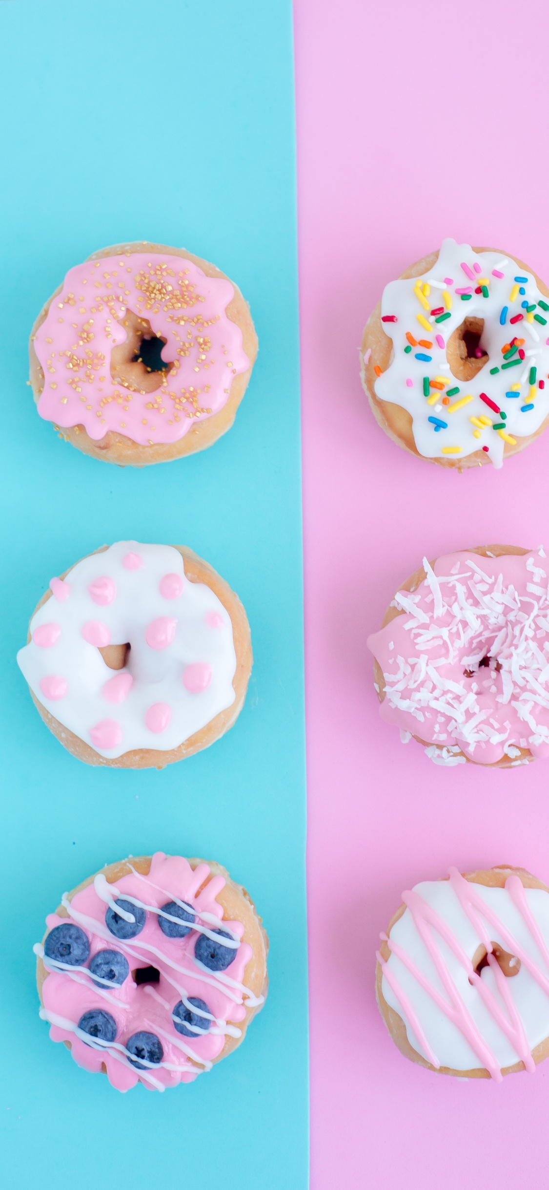 Doughnut, Ciambella, Dessert, Blue Star Donuts, Sprinkles. Wallpaper in 1125x2436 Resolution