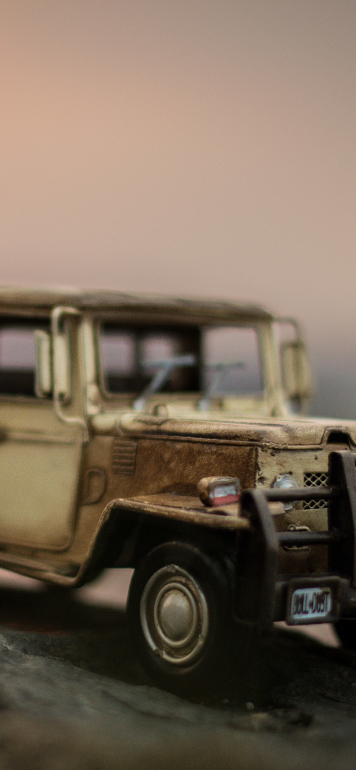 Grauer Und Schwarzer Jeep Wrangler Auf Grauem Felsen. Wallpaper in 1242x2688 Resolution