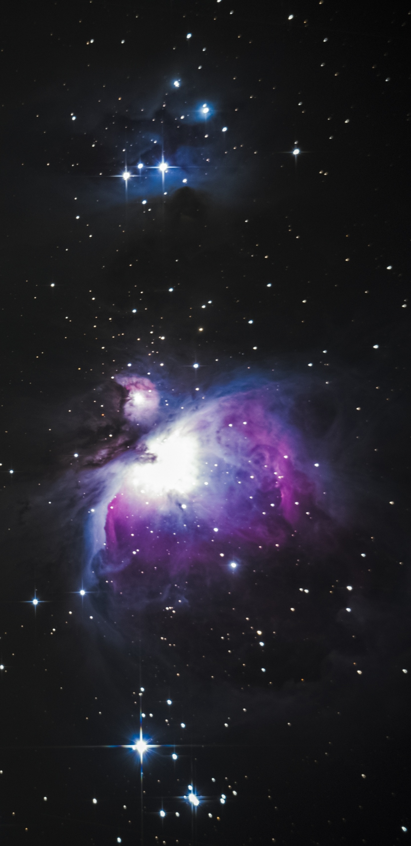 Galaxie Violette et Bleue Avec Des Étoiles. Wallpaper in 1440x2960 Resolution