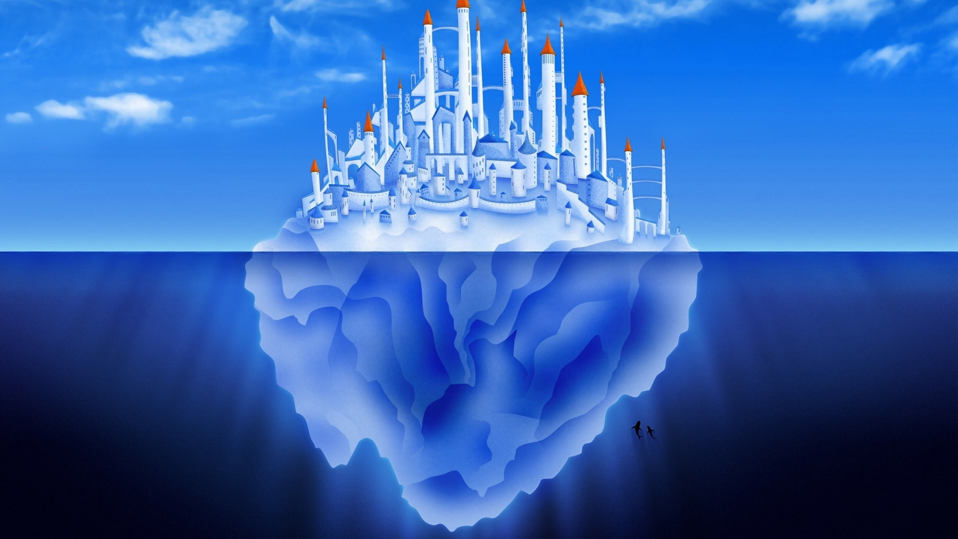 Glace Blanche Sur Plan D'eau. Wallpaper in 1920x1080 Resolution