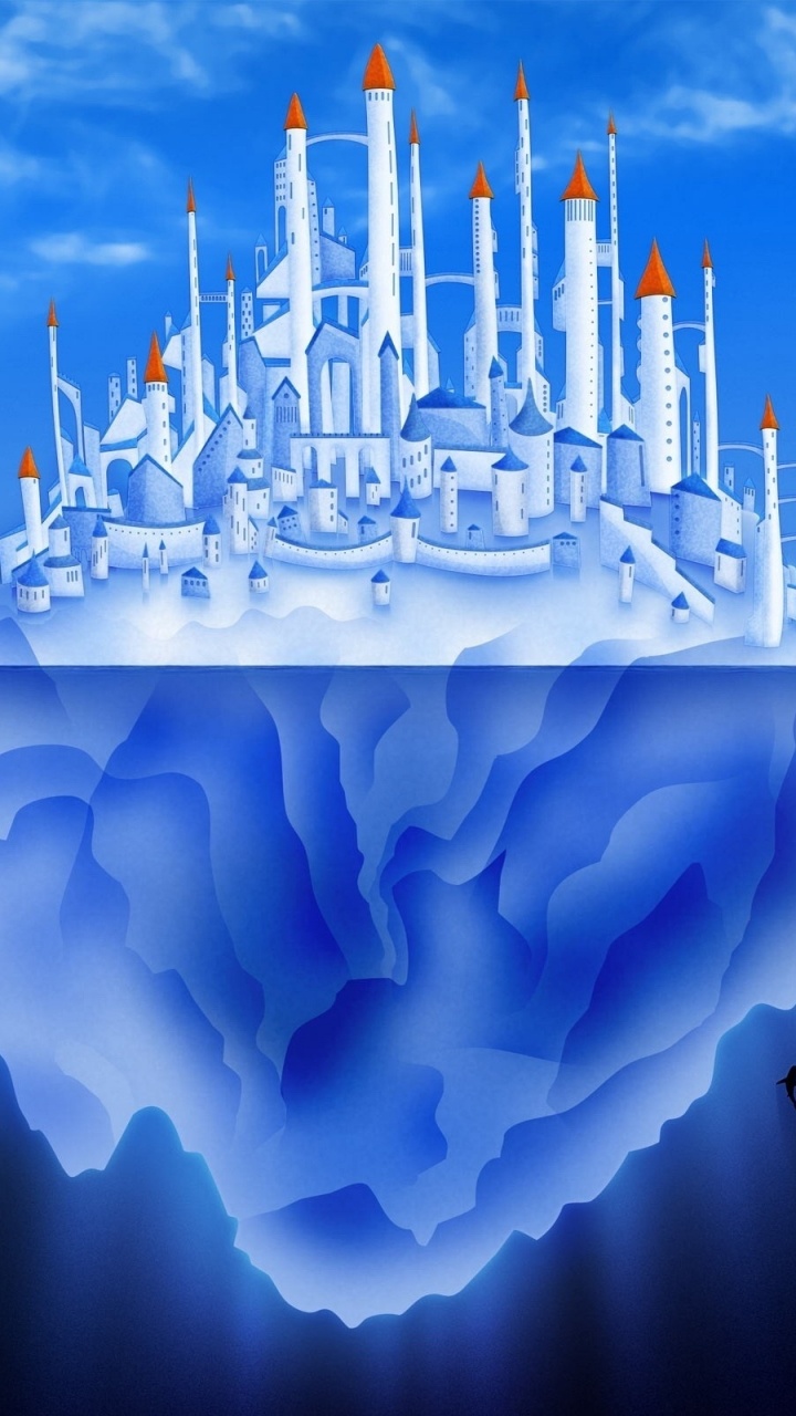 White Ice on Body of Water. Wallpaper in 720x1280 Resolution