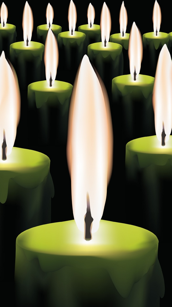 Brennende Kerzen, Kerze, Flamme, Licht, Wachs. Wallpaper in 720x1280 Resolution