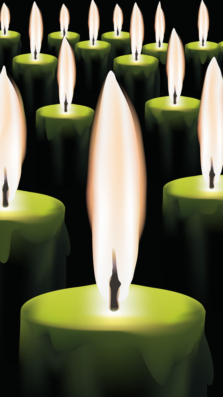 Brennende Kerzen, Kerze, Flamme, Licht, Wachs. Wallpaper in 750x1334 Resolution