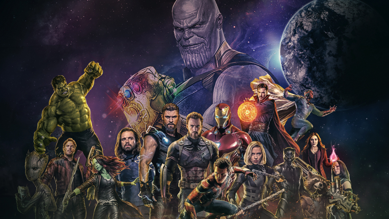 Groupe de Personnes Dans la Peinture de la Forêt. Wallpaper in 1366x768 Resolution