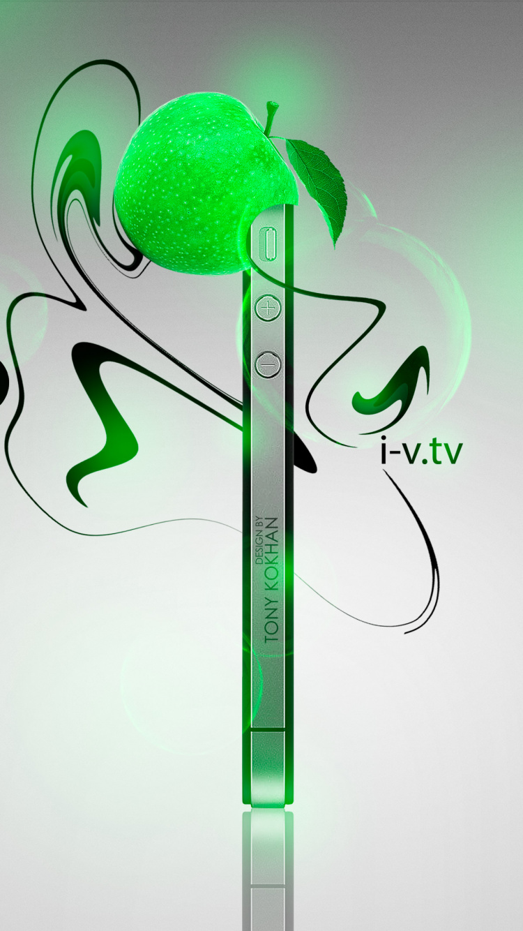 Illustration de Fleur Violette et Verte. Wallpaper in 750x1334 Resolution
