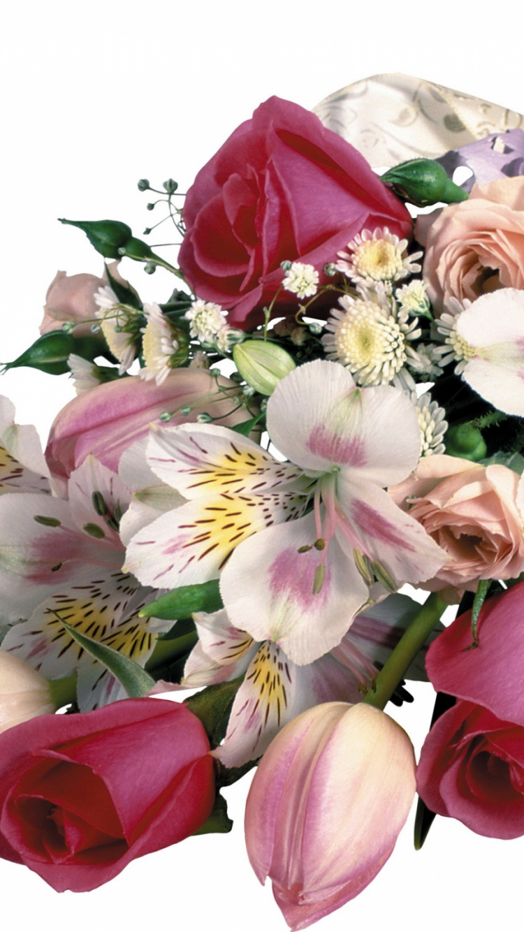 生日, 切花, 粉红色, 花安排, 花艺 壁纸 750x1334 允许