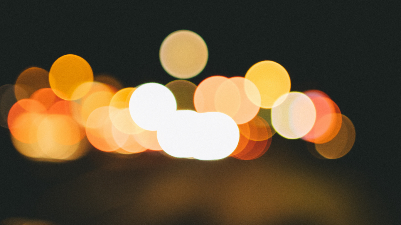 Bokeh Photography of Yellow Lights. Wallpaper in 1366x768 Resolution