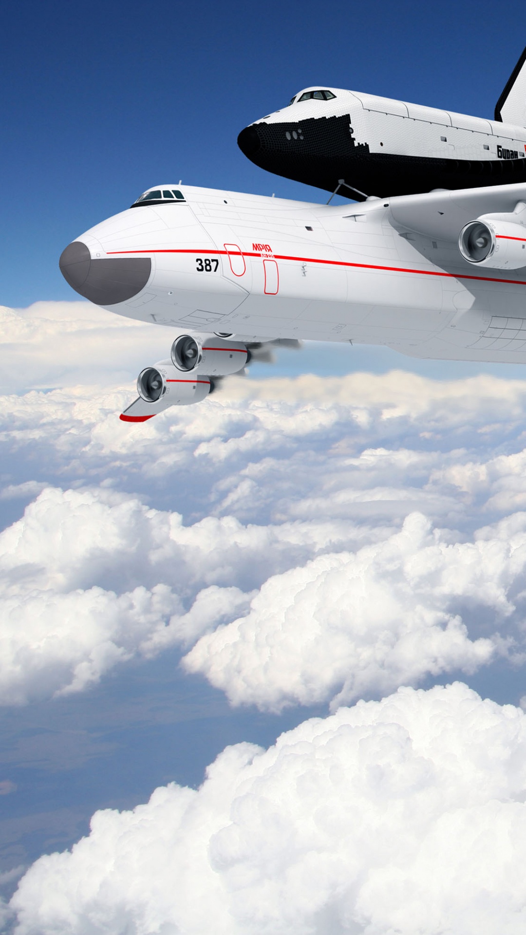 Avión Blanco y Rojo Bajo Nubes Blancas y Cielo Azul Durante el Día. Wallpaper in 1080x1920 Resolution