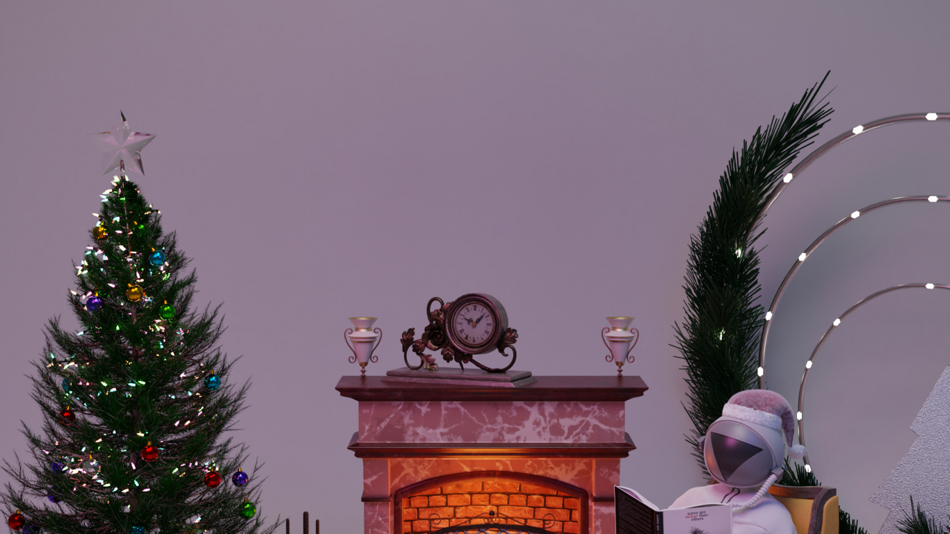 本书, 3d, 新的一年, 房间, 室内设计 壁纸 1366x768 允许