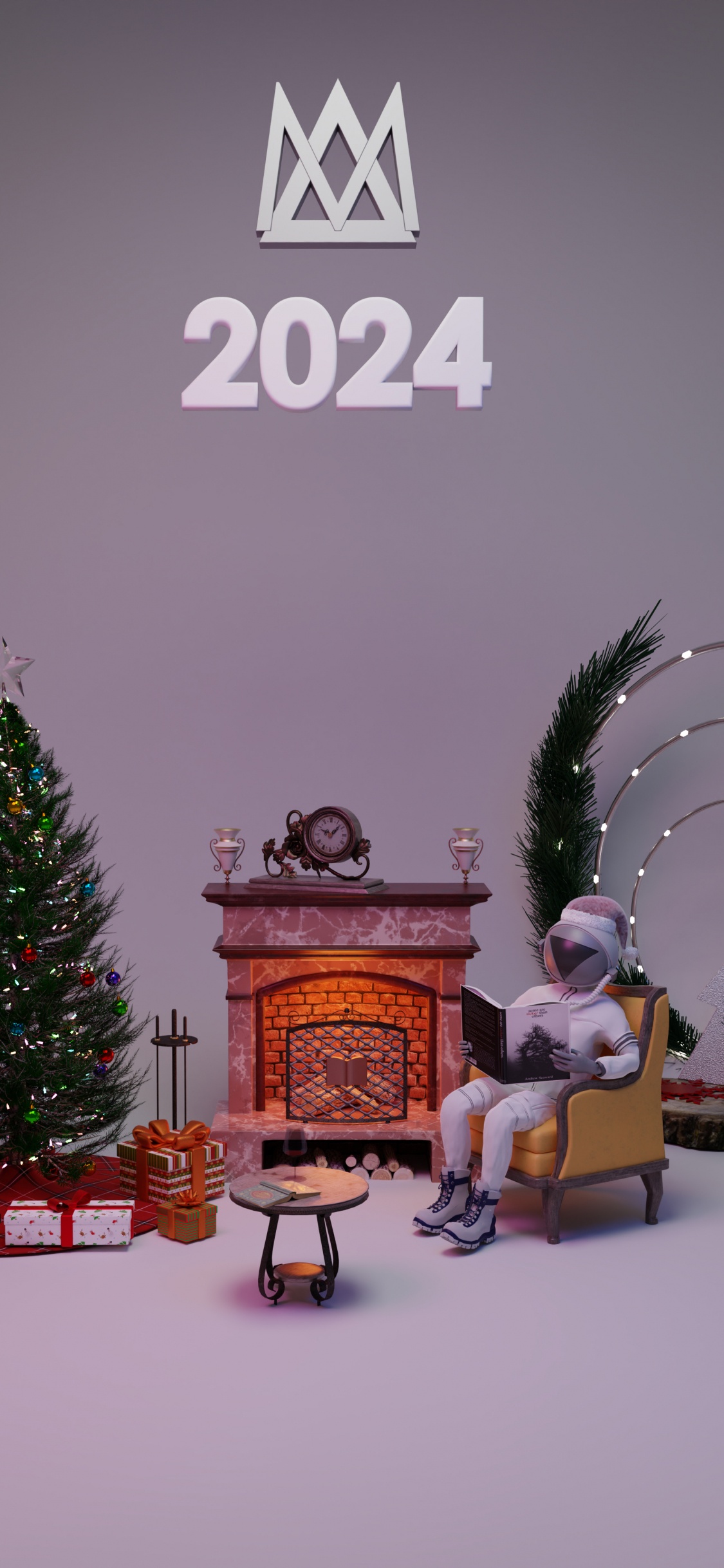 Book, 3d, Lights, New Year, Room. Wallpaper in 1125x2436 Resolution