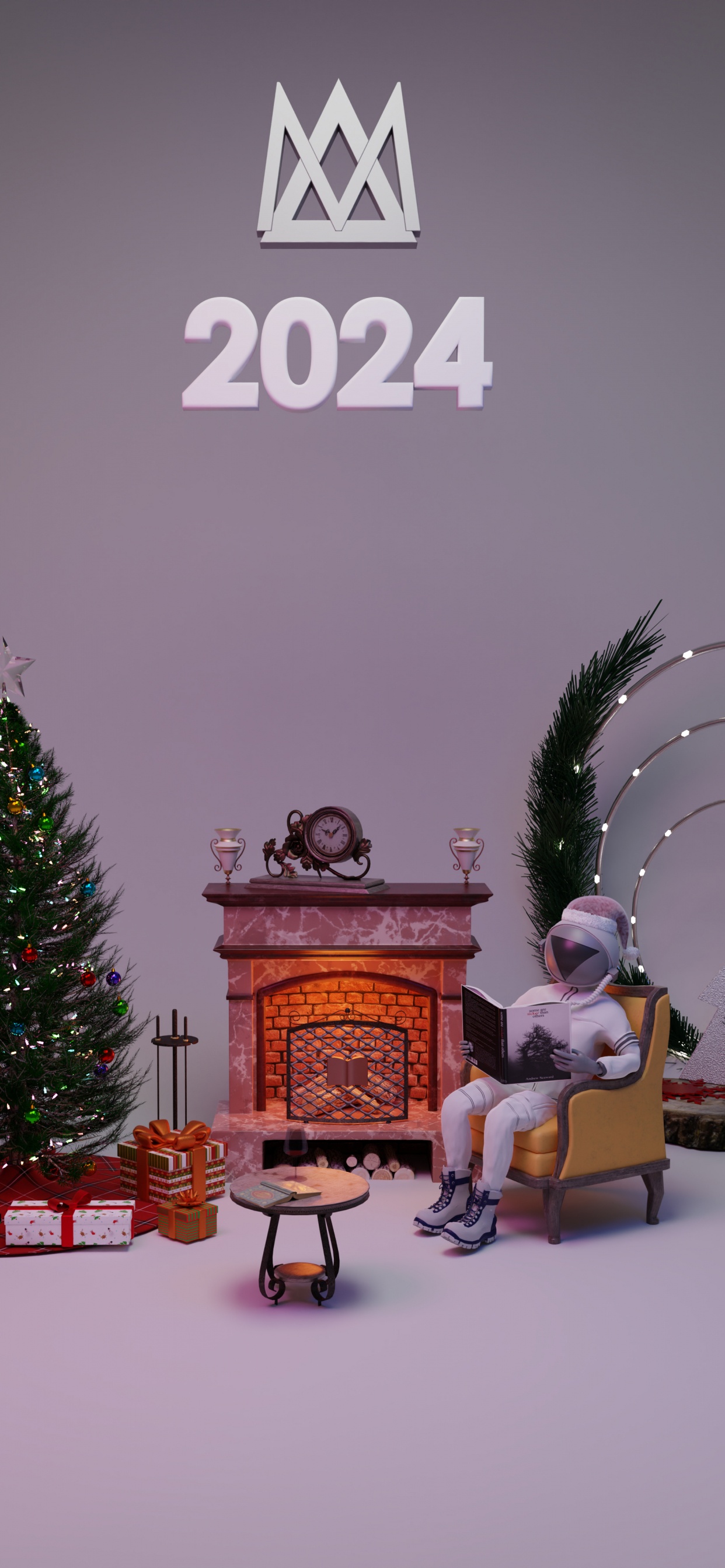 Book, 3d, Lights, New Year, Room. Wallpaper in 1242x2688 Resolution