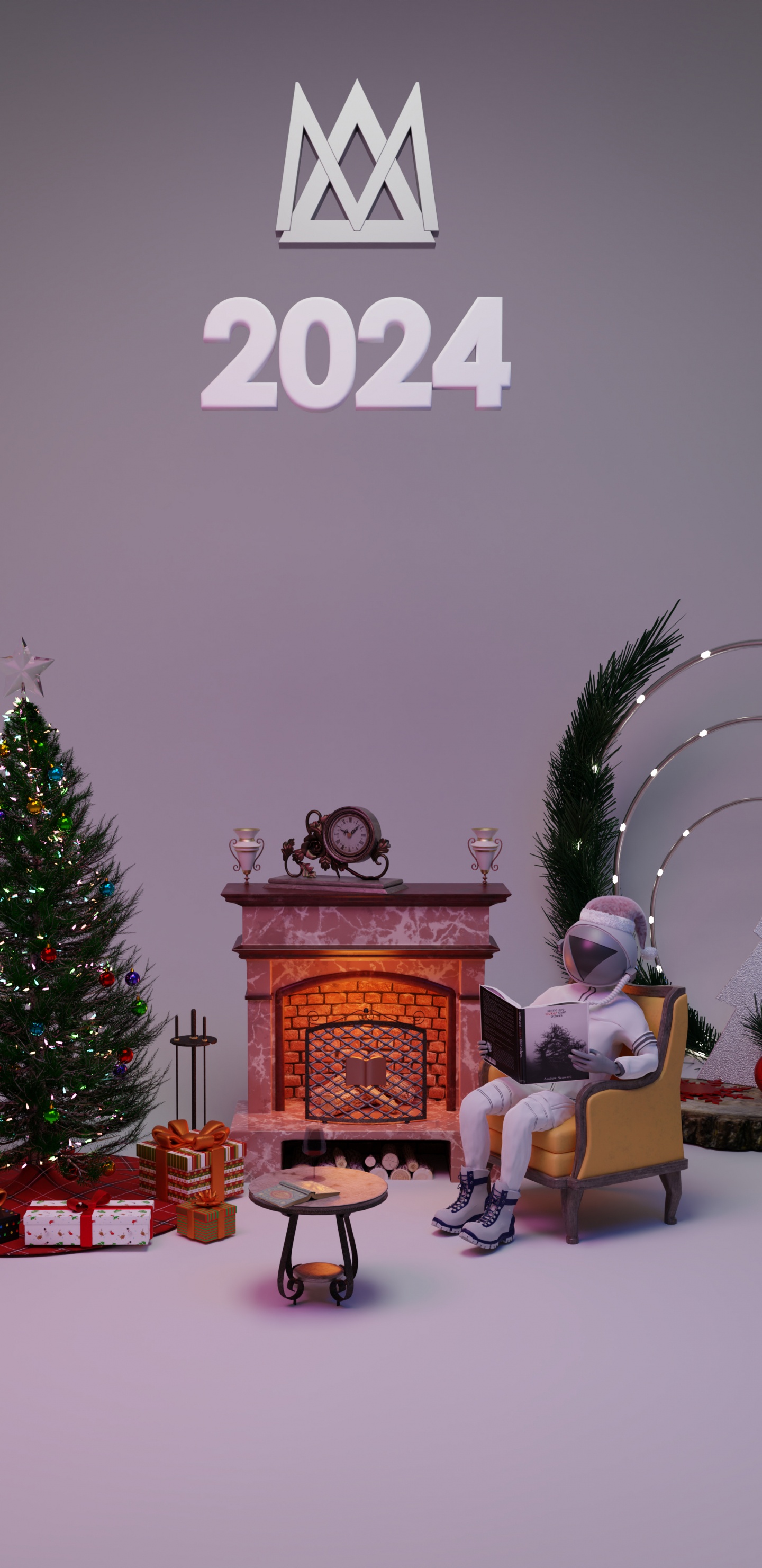 Livre, 3d, Nouvelle Année, Chambre, Design D'intérieur. Wallpaper in 1440x2960 Resolution