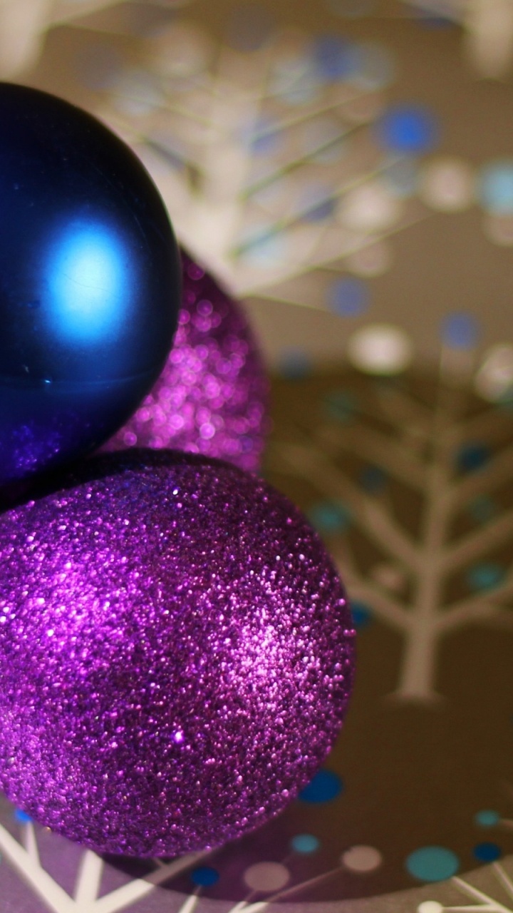 New Year, Christmas Day, Christmas Ornament, Purple, Violet. Wallpaper in 720x1280 Resolution