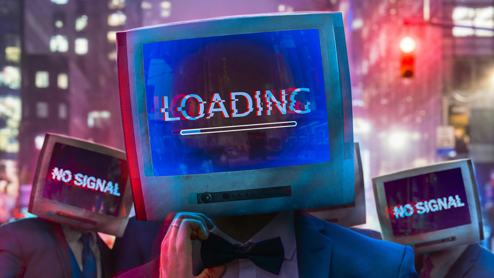 Blue and Black Crt Tv. Wallpaper in 1920x1080 Resolution