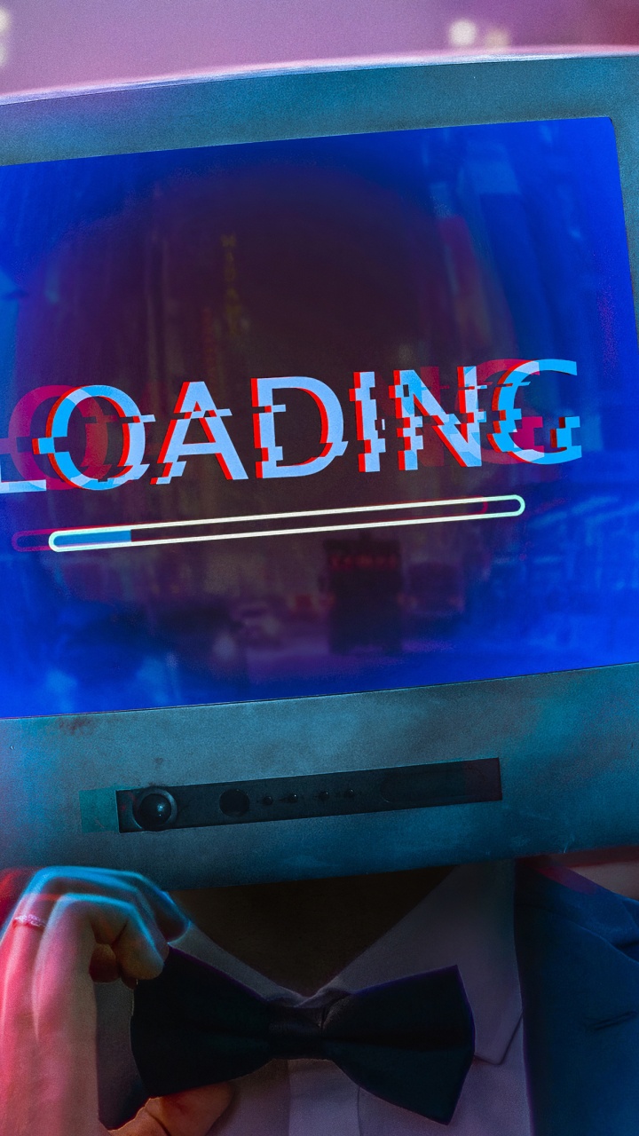 tv Crt Azul y Negra. Wallpaper in 720x1280 Resolution