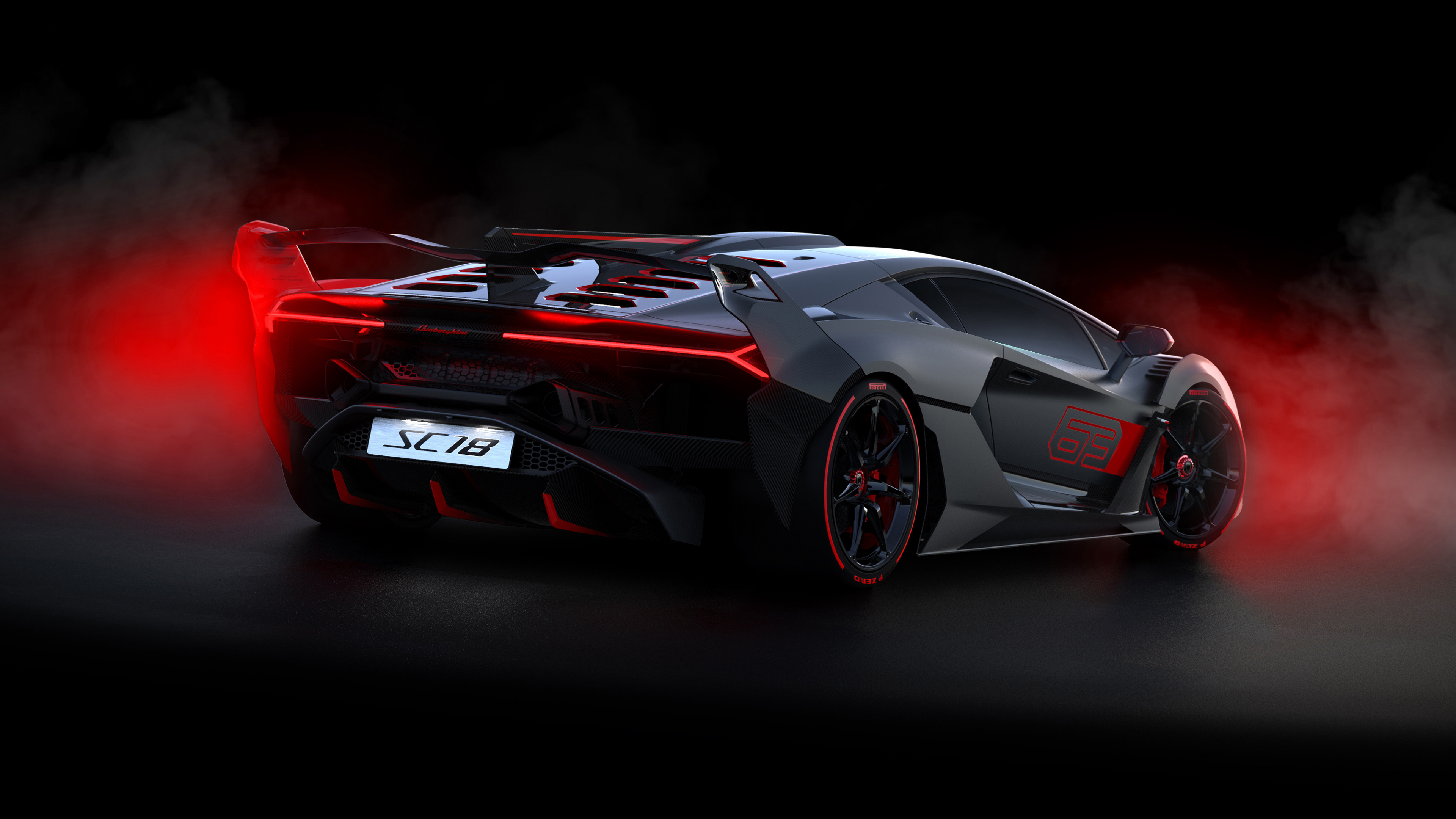 Voiture de Sport Ferrari Rouge et Noir. Wallpaper in 3840x2160 Resolution