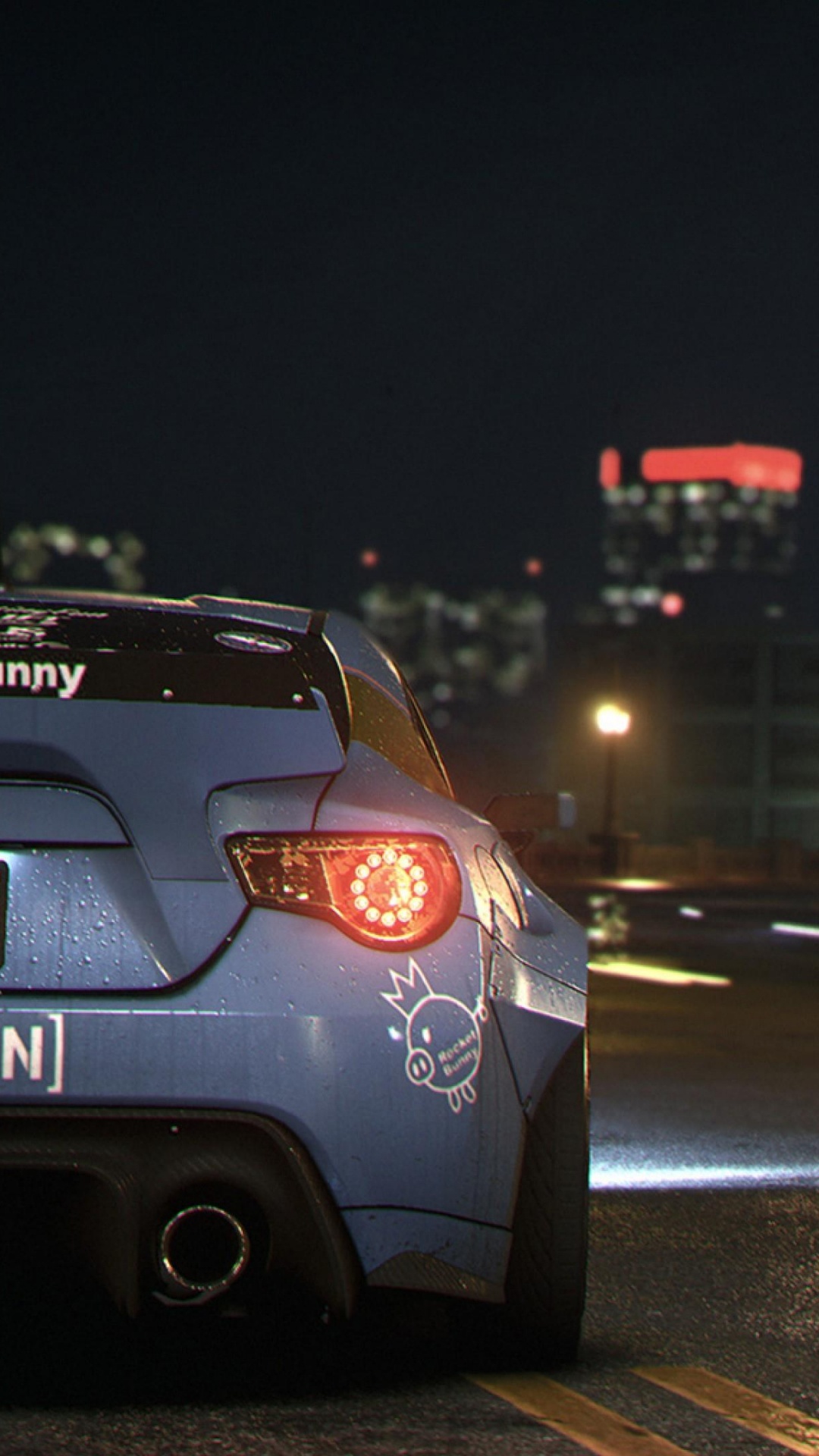 White Volkswagen Beetle on Road During Night Time. Wallpaper in 1080x1920 Resolution