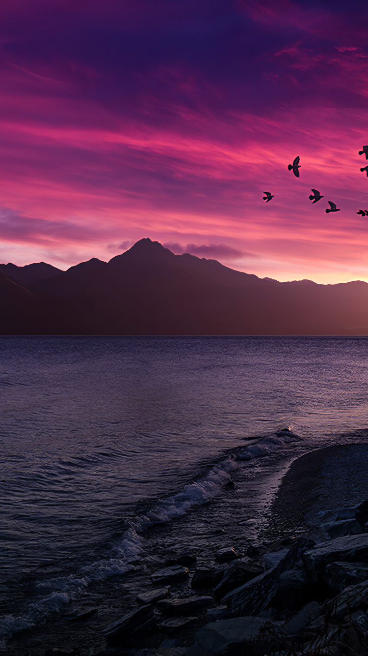 Natural Landscape, Horizon, Loch, Ocan, Fjord. Wallpaper in 750x1334 Resolution