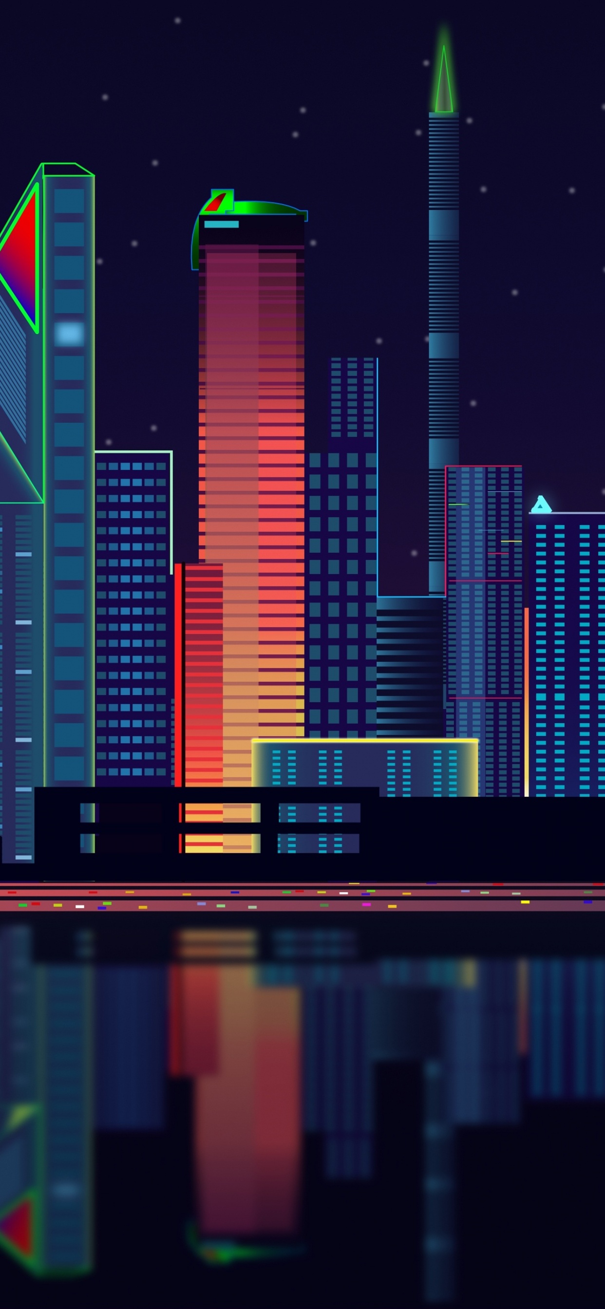 City Skyline During Night Time. Wallpaper in 1242x2688 Resolution