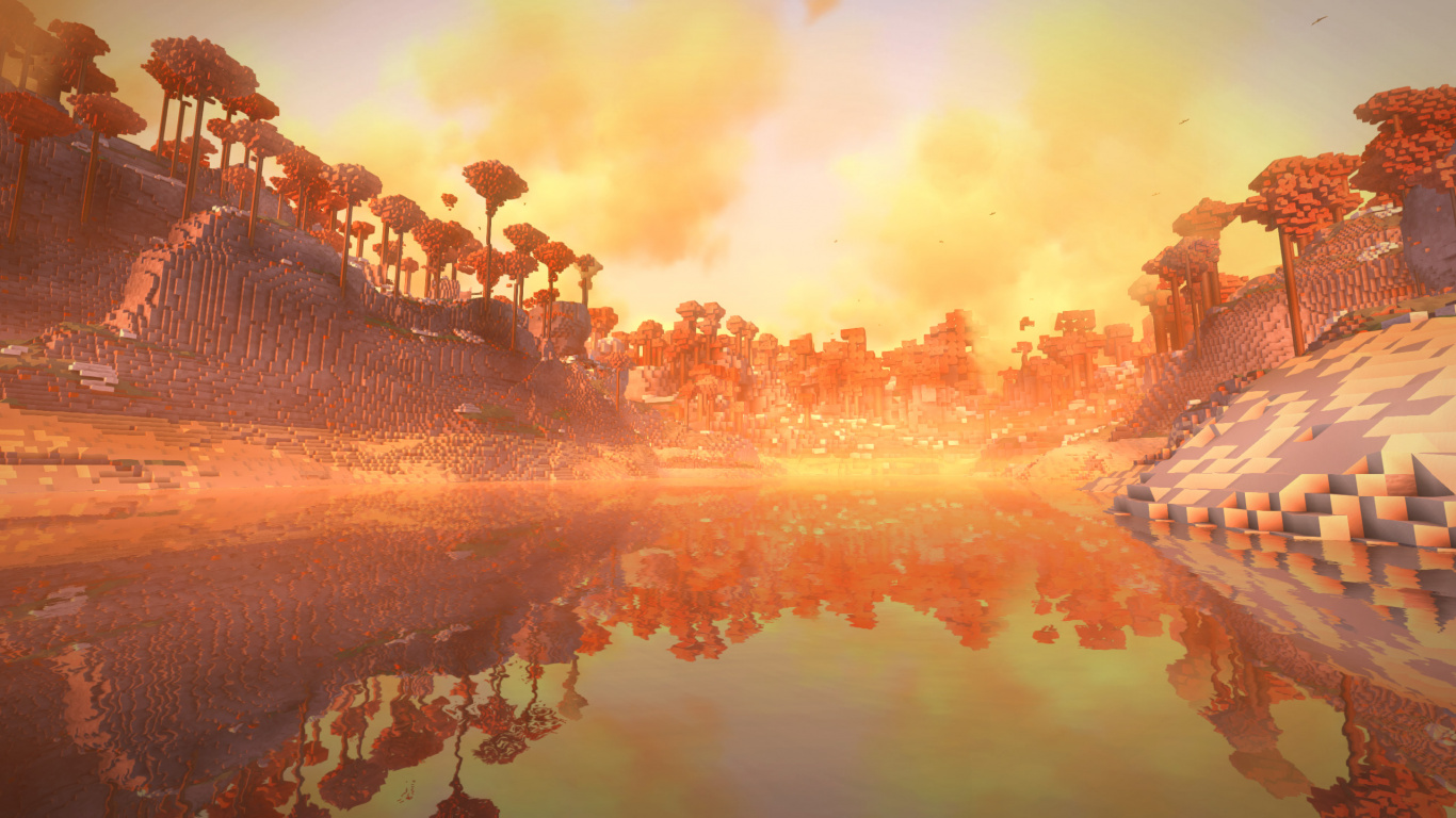 Minecraft, Stratégie de Jeu Vidéo, Jeu Pc, Ciel, Explosion. Wallpaper in 1366x768 Resolution