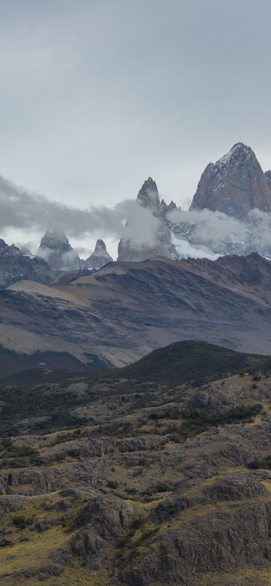 Fitz Roy, Mountain, Mountain Range, Mountainous Landforms, Highland. Wallpaper in 1125x2436 Resolution