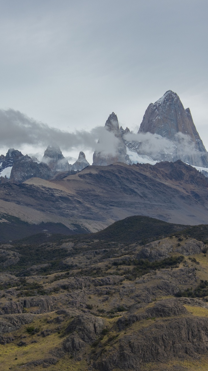 Fitz Roy, Mountain, Mountain Range, Mountainous Landforms, Highland. Wallpaper in 720x1280 Resolution