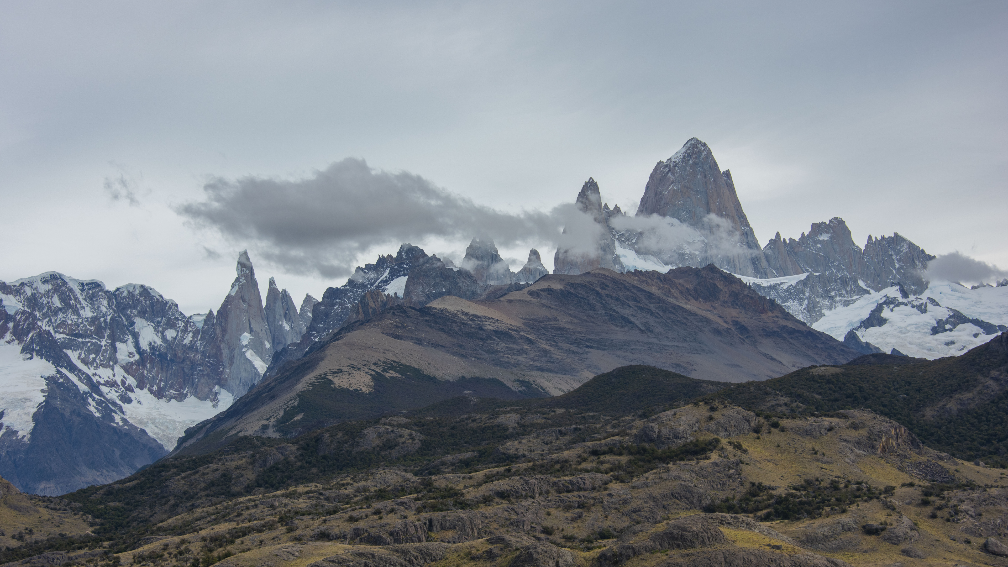 Fitz Roy, Bergkette, Bergigen Landschaftsformen, Hochland, Grat. Wallpaper in 3840x2160 Resolution