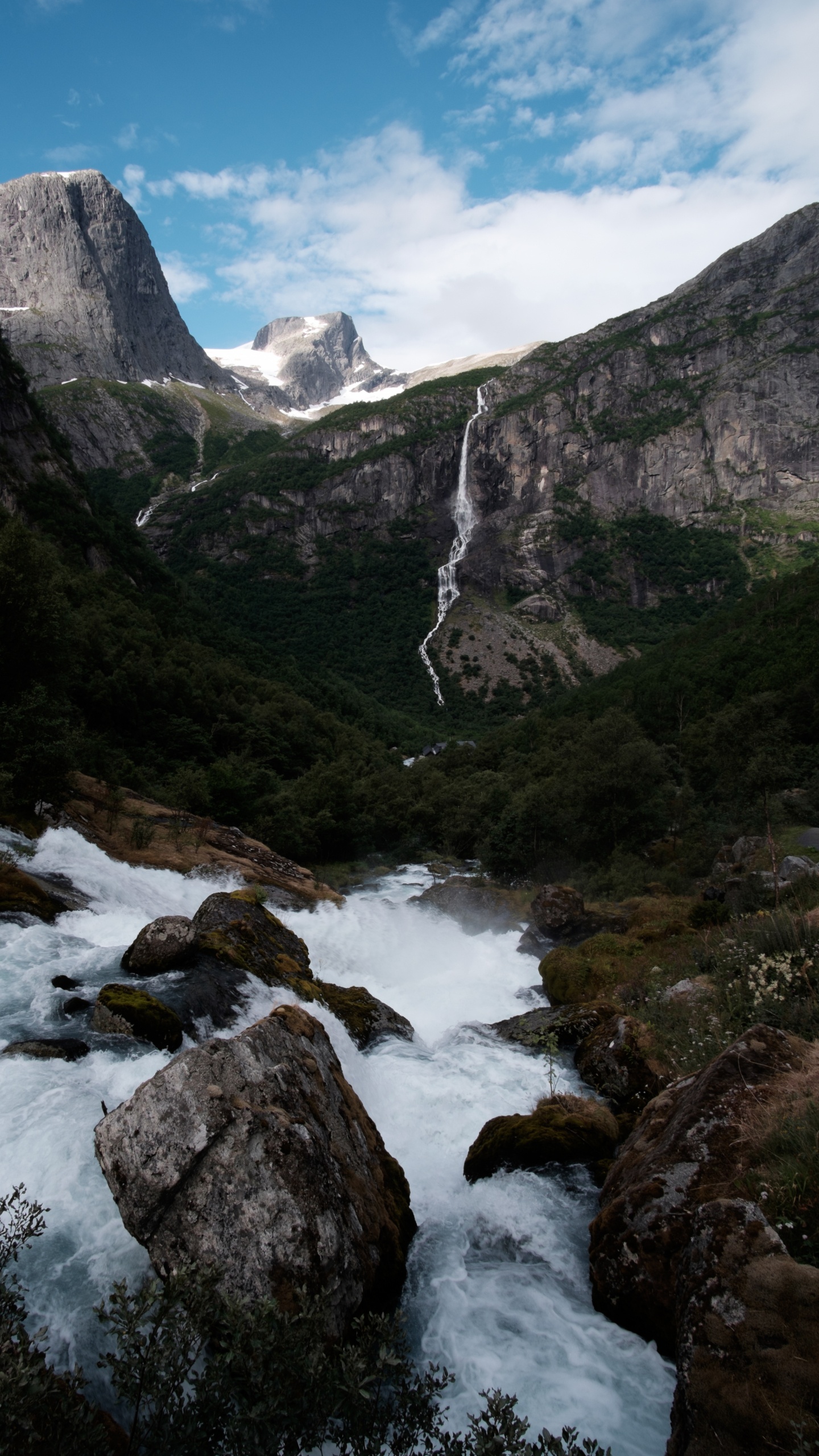 Natur, Fjord, Alpen, Mount Scenery, Wasserfall. Wallpaper in 1440x2560 Resolution