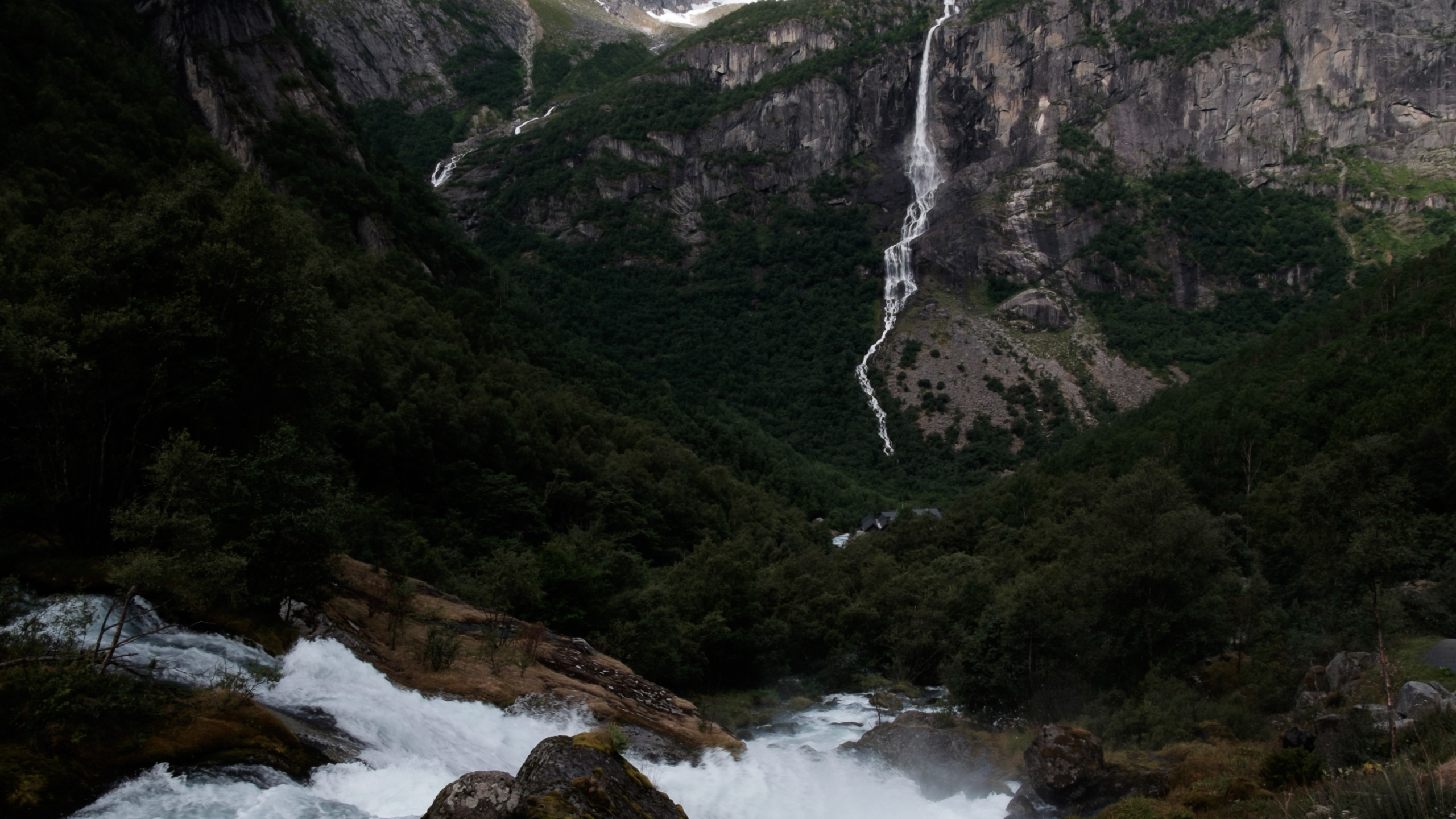 Natur, Fjord, Alpen, Mount Scenery, Wasserfall. Wallpaper in 2560x1440 Resolution