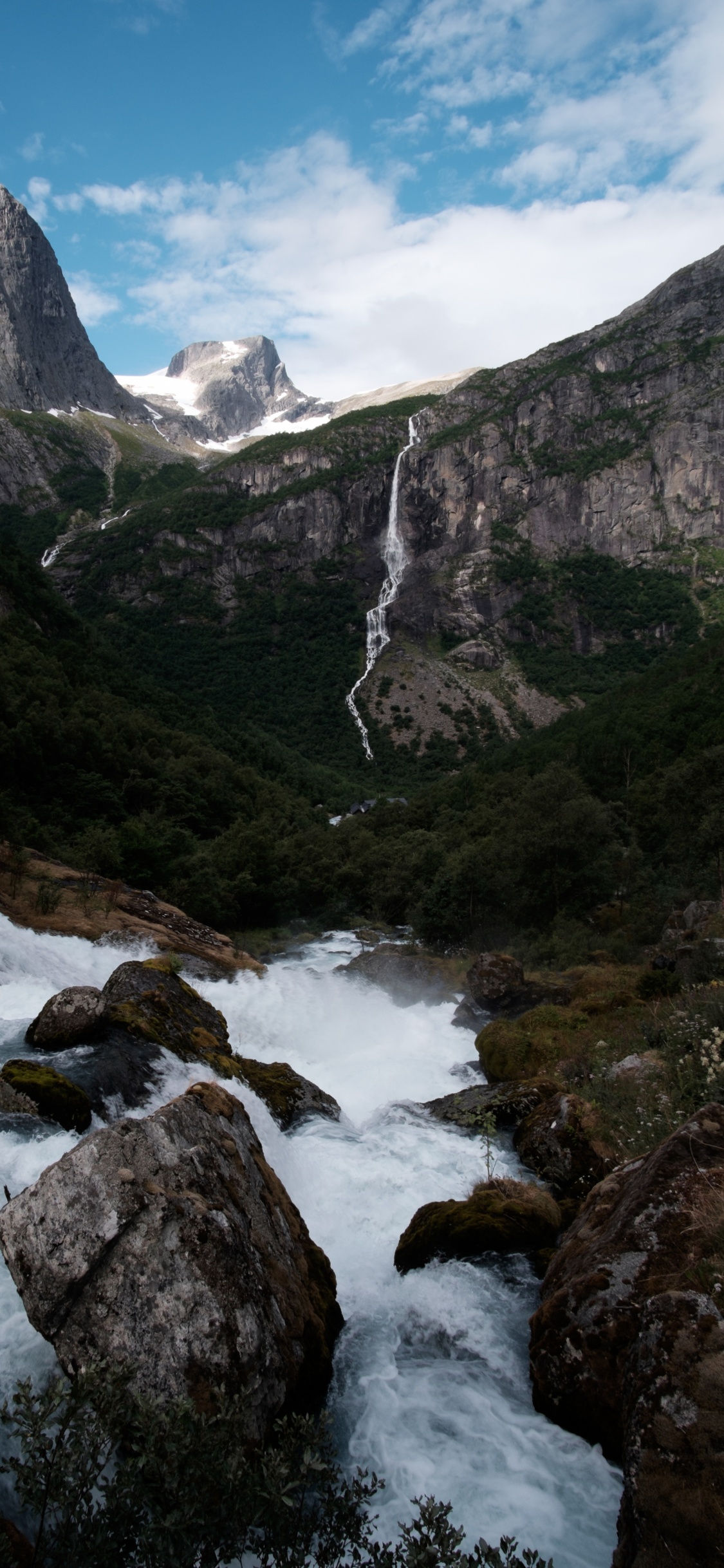 Nature, Fjord, Alps, Mount Scenery, Waterfall. Wallpaper in 1125x2436 Resolution