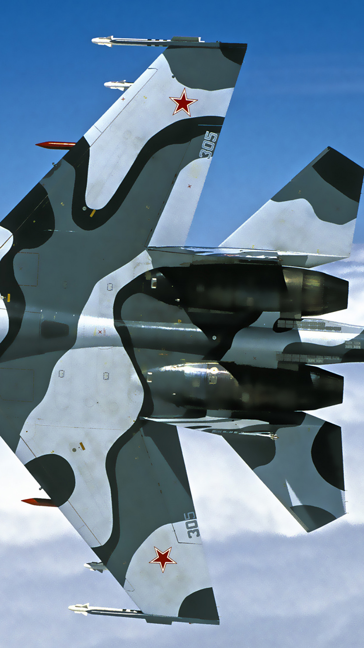 Graues Und Schwarzes Düsenflugzeug in Der Luft Tagsüber. Wallpaper in 750x1334 Resolution