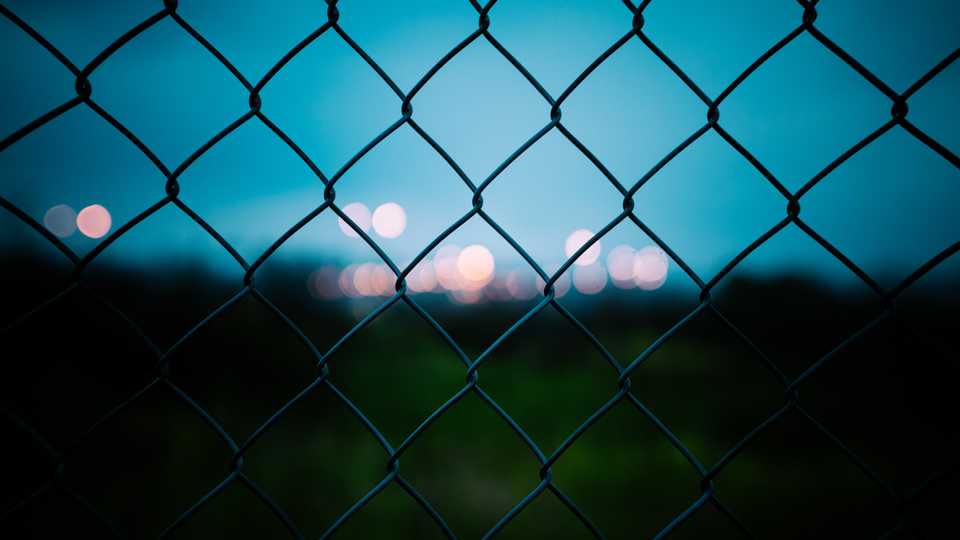 Black Metal Fence With Lights. Wallpaper in 1366x768 Resolution