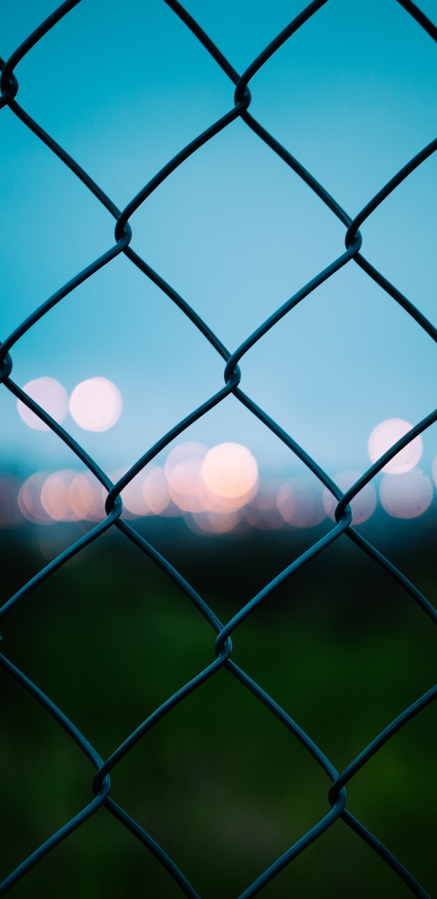 Black Metal Fence With Lights. Wallpaper in 1440x2960 Resolution