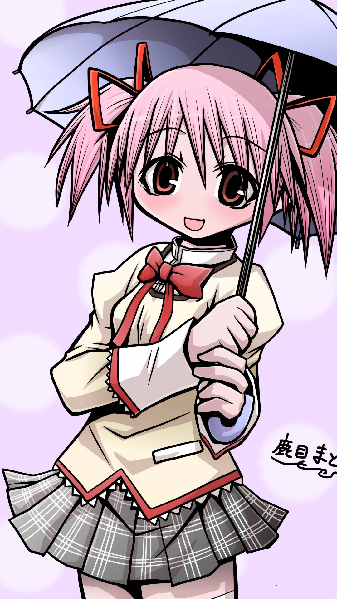 Animated Cartoon, Madoka Kaname, Sayaka Miki, Sleeve, Cartoon. Wallpaper in 1080x1920 Resolution