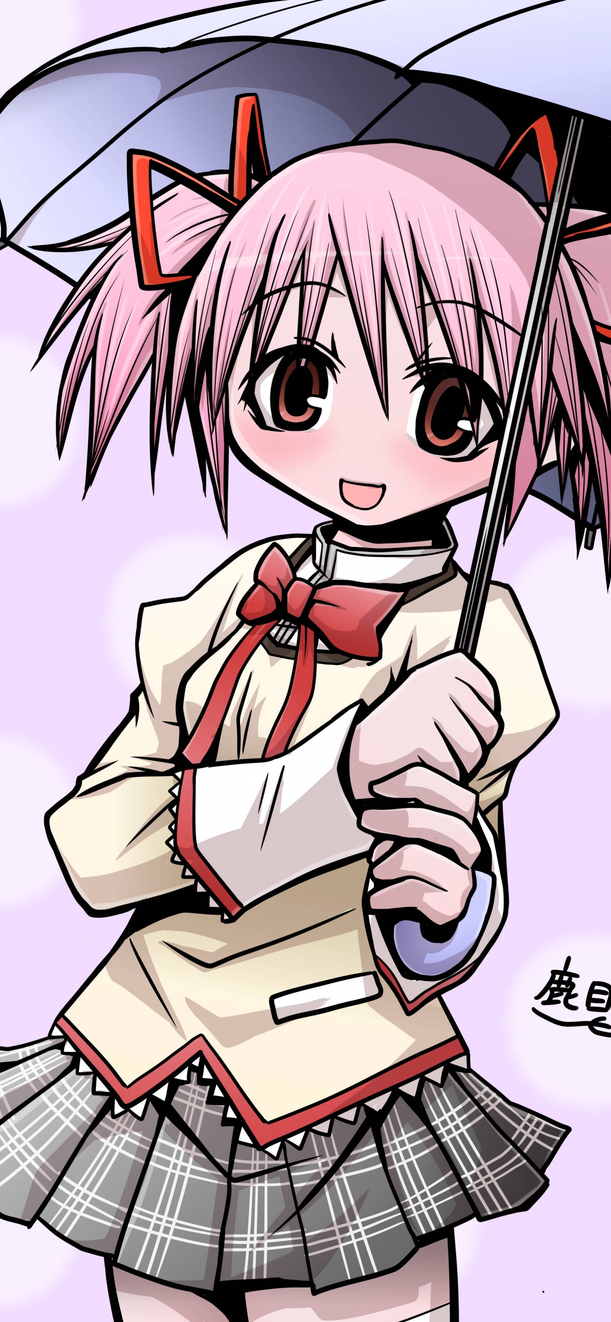 Animated Cartoon, Madoka Kaname, Sayaka Miki, Sleeve, Cartoon. Wallpaper in 1242x2688 Resolution