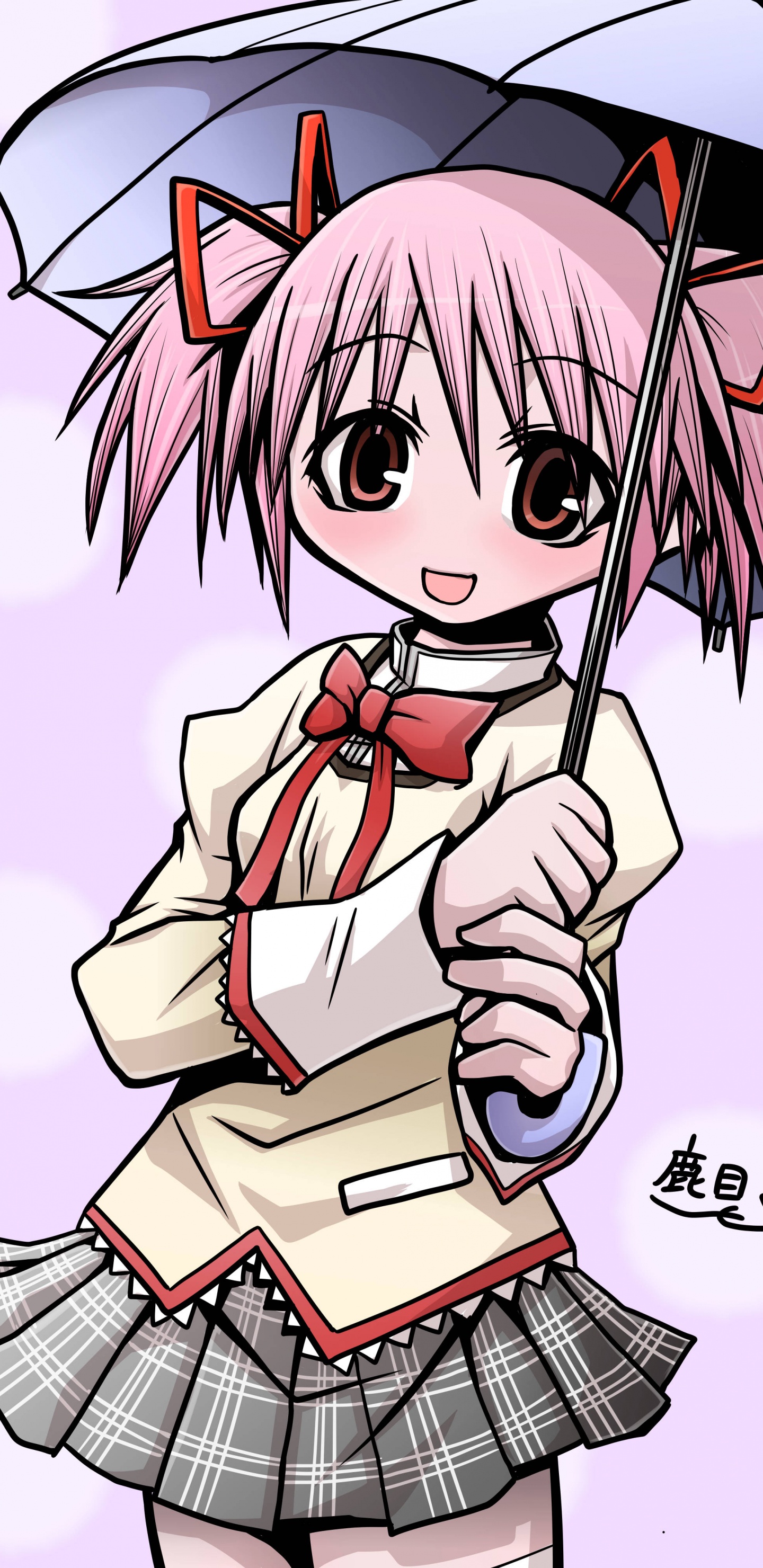 Animated Cartoon, Madoka Kaname, Sayaka Miki, Sleeve, Cartoon. Wallpaper in 1440x2960 Resolution