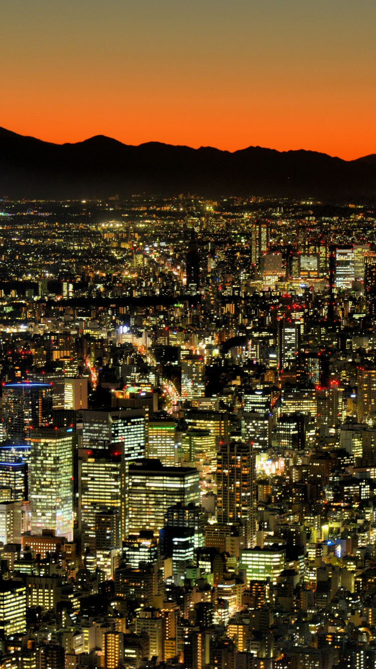 City Skyline During Night Time. Wallpaper in 750x1334 Resolution