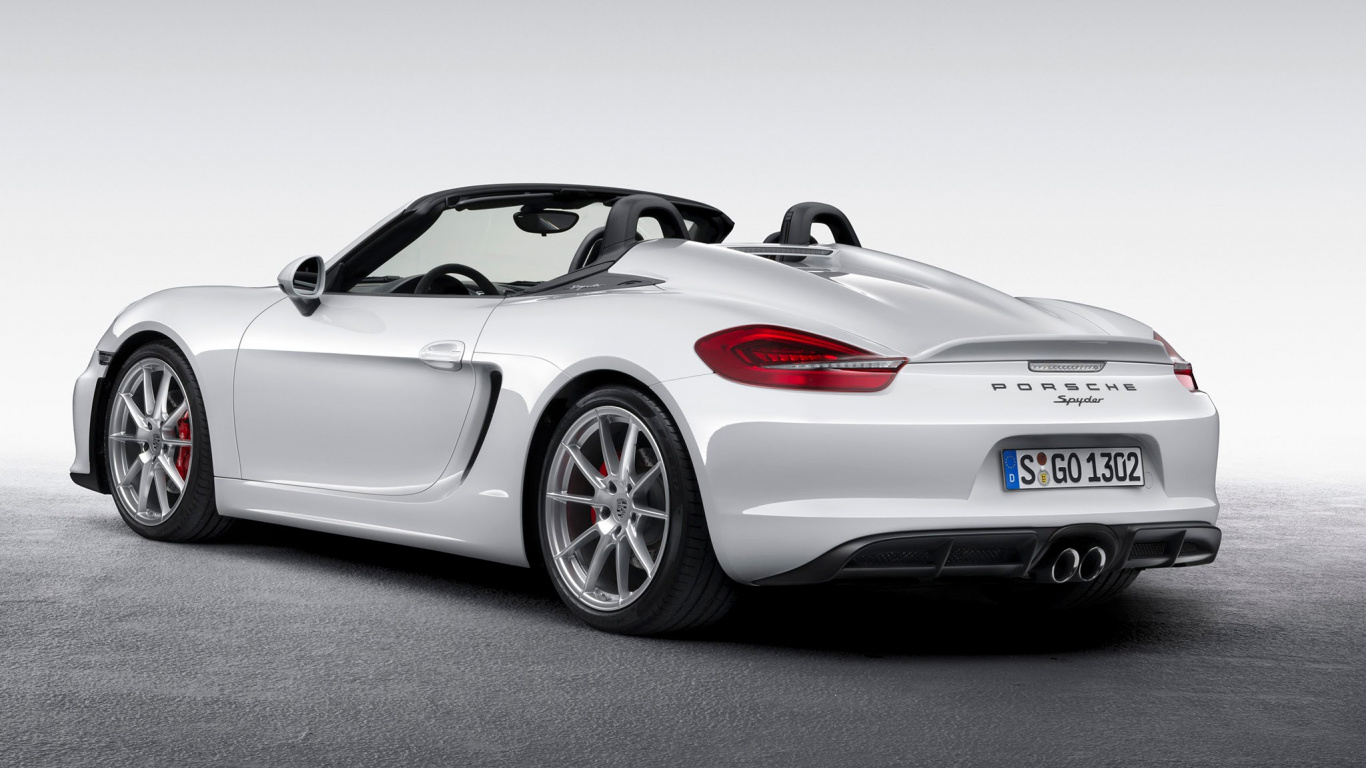 Weißer Porsche 911 Auf Schwarzem Hintergrund. Wallpaper in 1366x768 Resolution