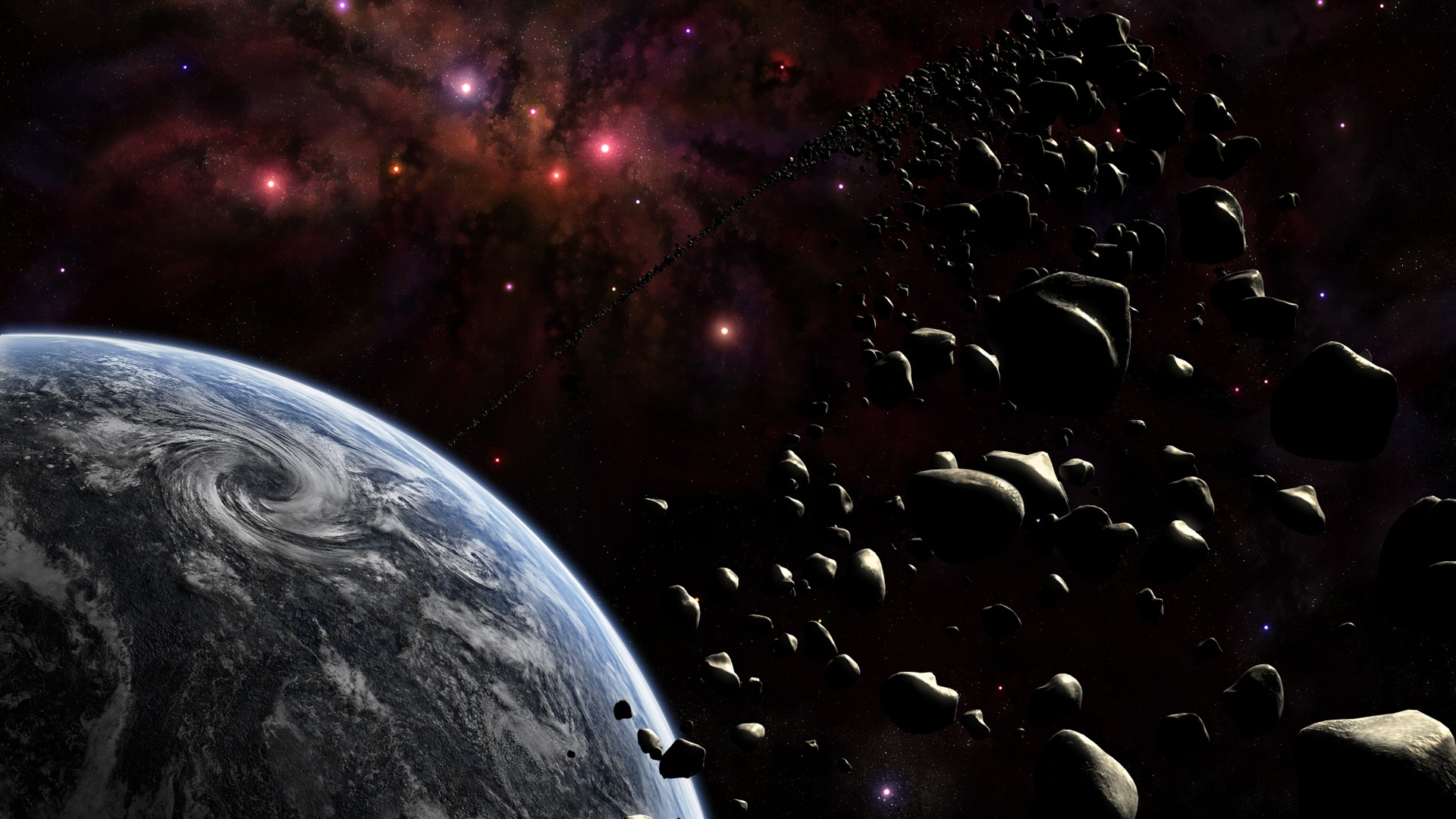 Illustration de la Lune et Des Étoiles Blanches et Noires. Wallpaper in 1920x1080 Resolution