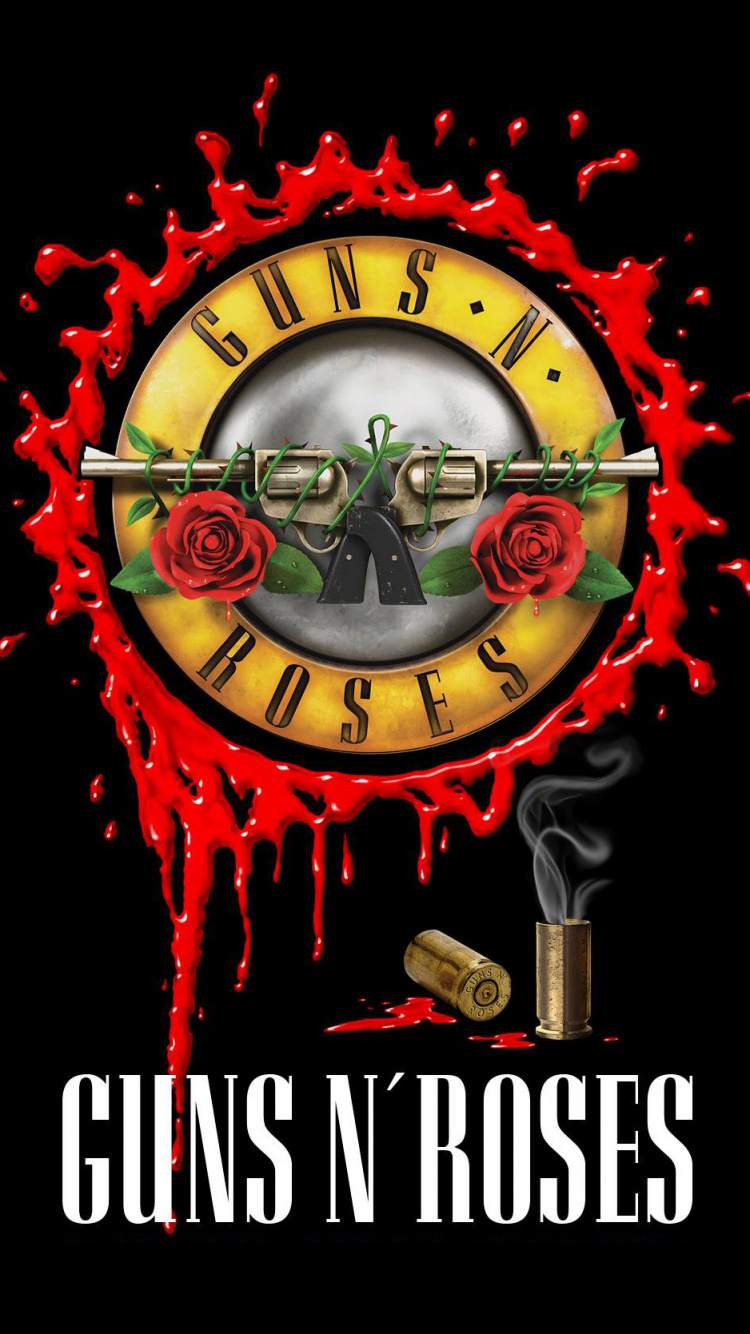 Pas Dans Cette Vie en Tournée, Guns N Roses, Logo, Graphisme, Illustration. Wallpaper in 750x1334 Resolution