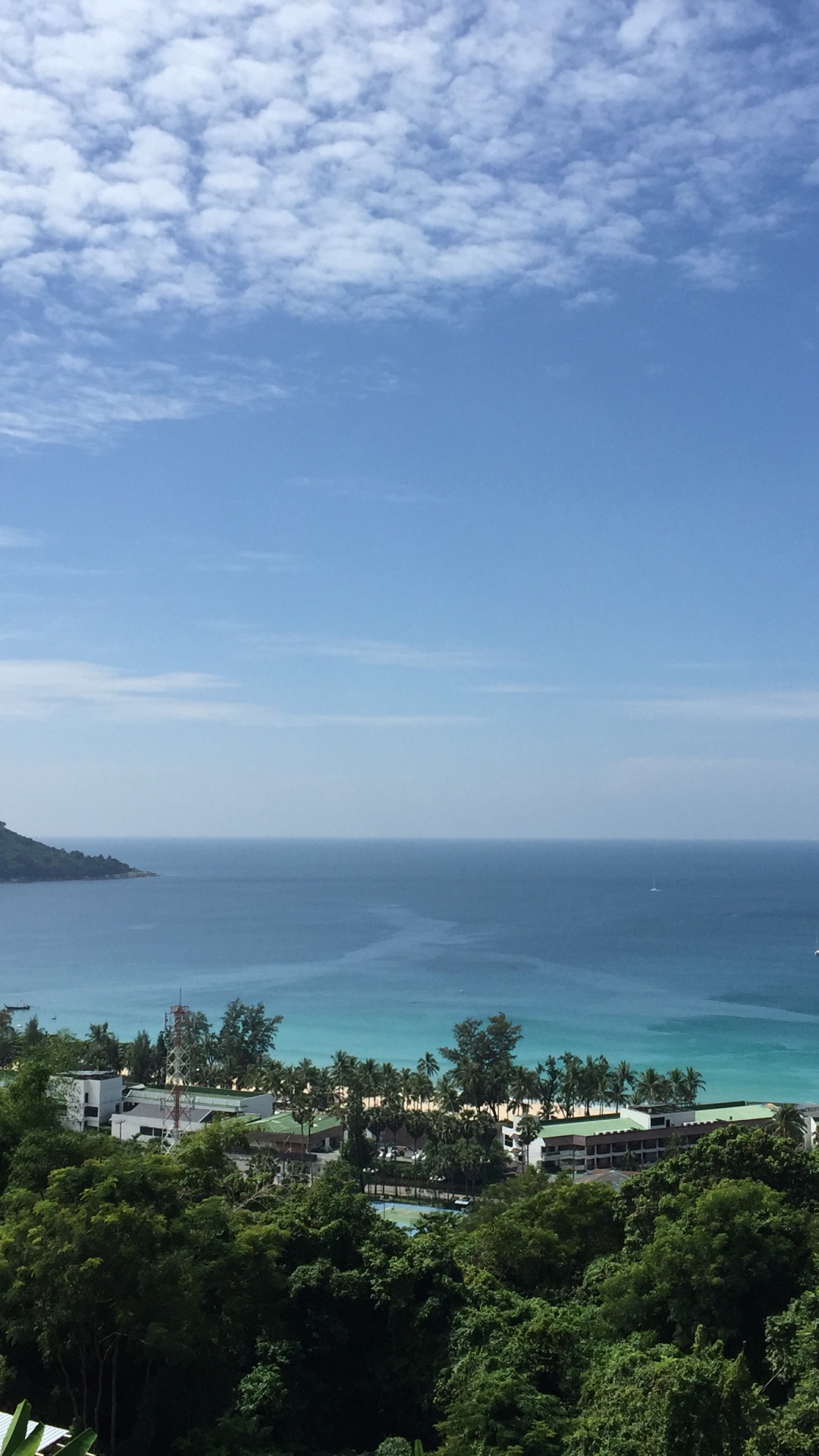 植被, 海岸, 海洋, 地平线, Azure 壁纸 1080x1920 允许