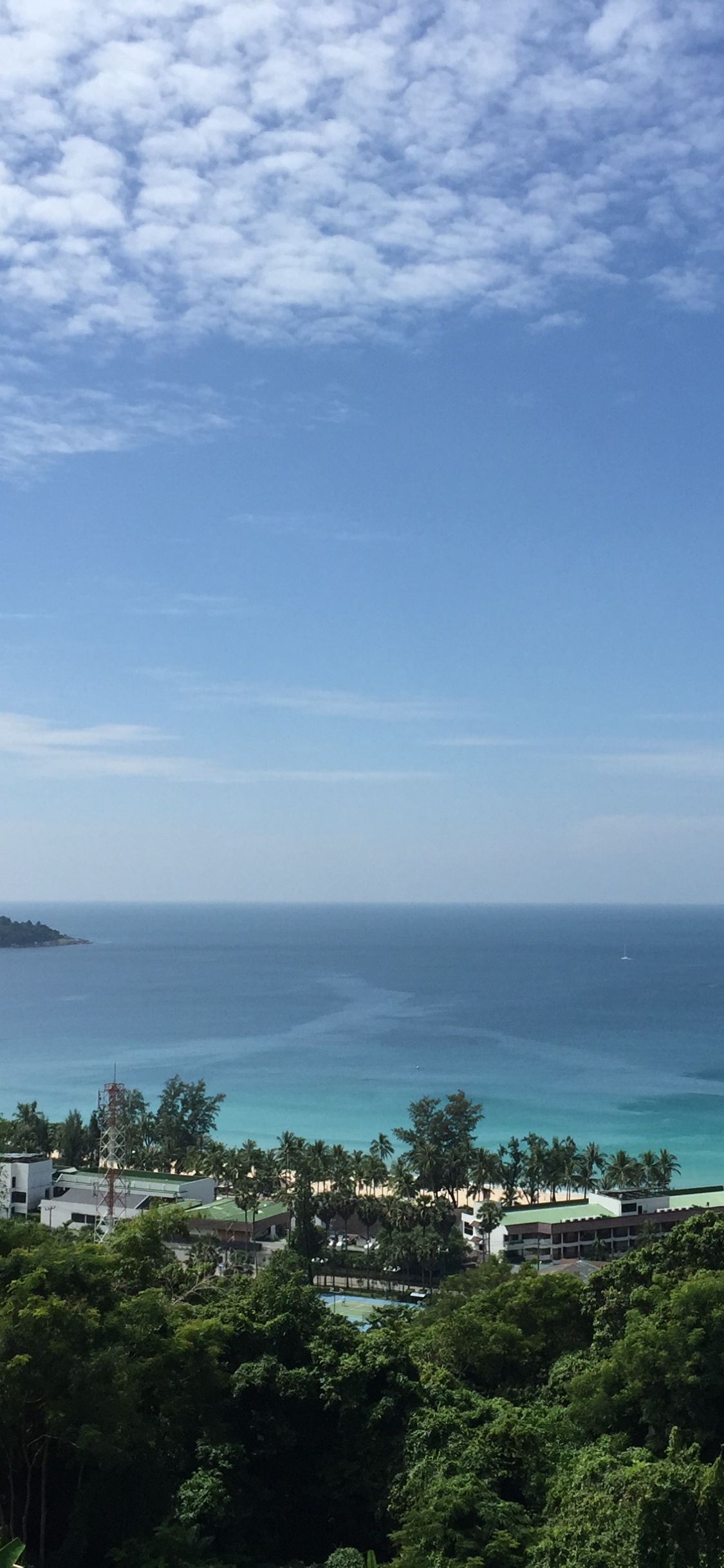 植被, 海岸, 海洋, 地平线, Azure 壁纸 1125x2436 允许