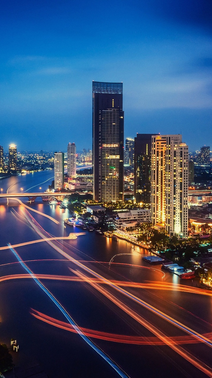 Time Lapse Photography of City Lights During Night Time. Wallpaper in 720x1280 Resolution