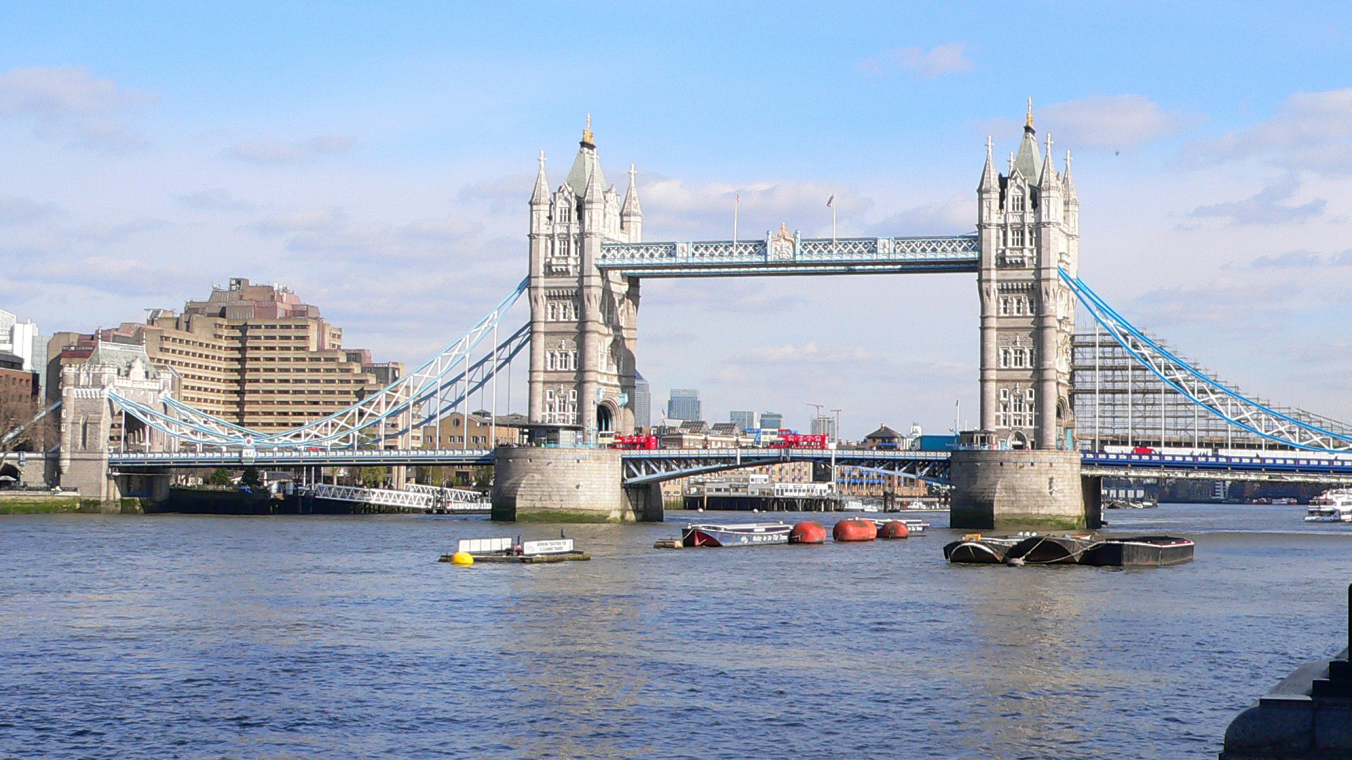 White Boat on Water Under Bridge During Daytime. Wallpaper in 1920x1080 Resolution