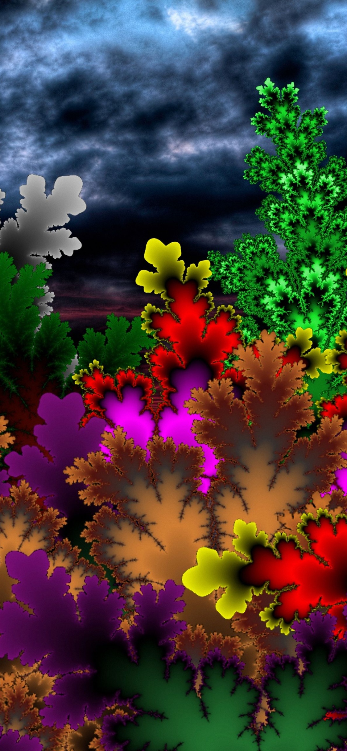 Green and Red Tree Under Cloudy Sky During Daytime. Wallpaper in 1125x2436 Resolution