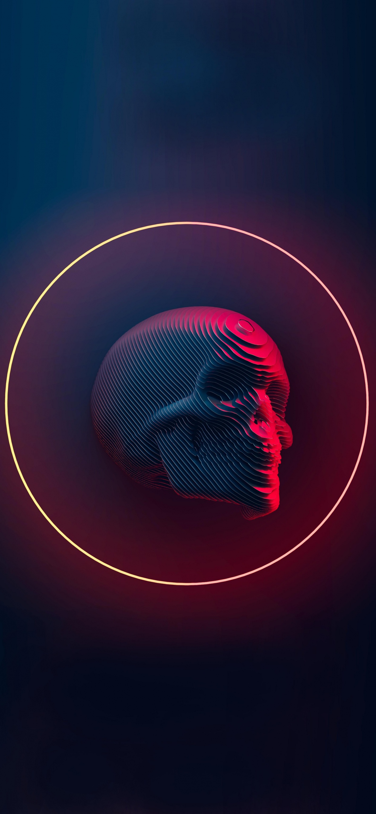 Skull, Skull Slice, Magenta, Neon, Bone. Wallpaper in 1242x2688 Resolution
